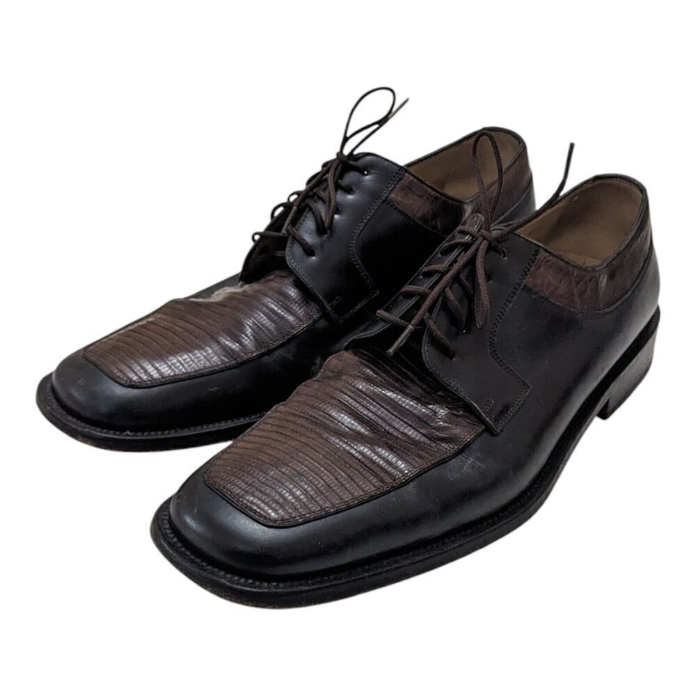 Julio Blanco Genuine Lizard Leather Handmade Oxfords‎ Size 10 Made In Spain